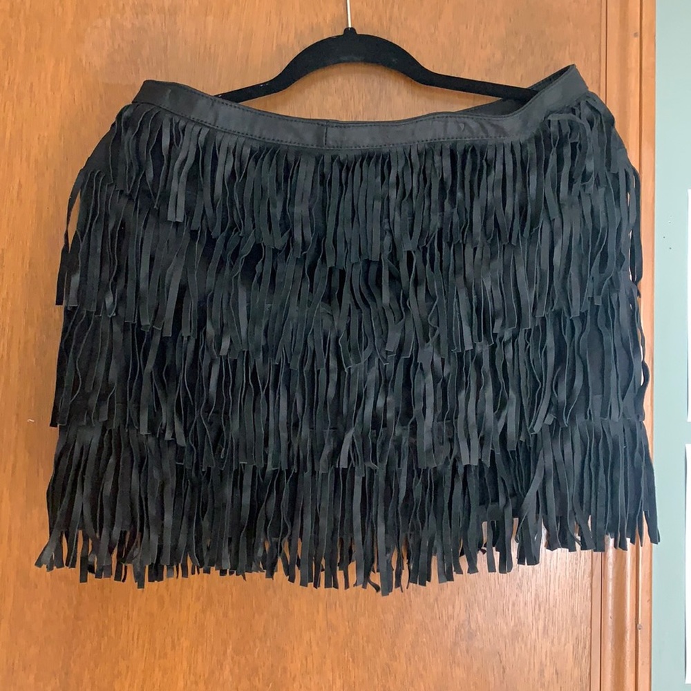 Boston Proper Black Fringe Skirt